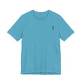 Minimal 'T' Logo Tee — Blue Short Sleeve T-Shirt