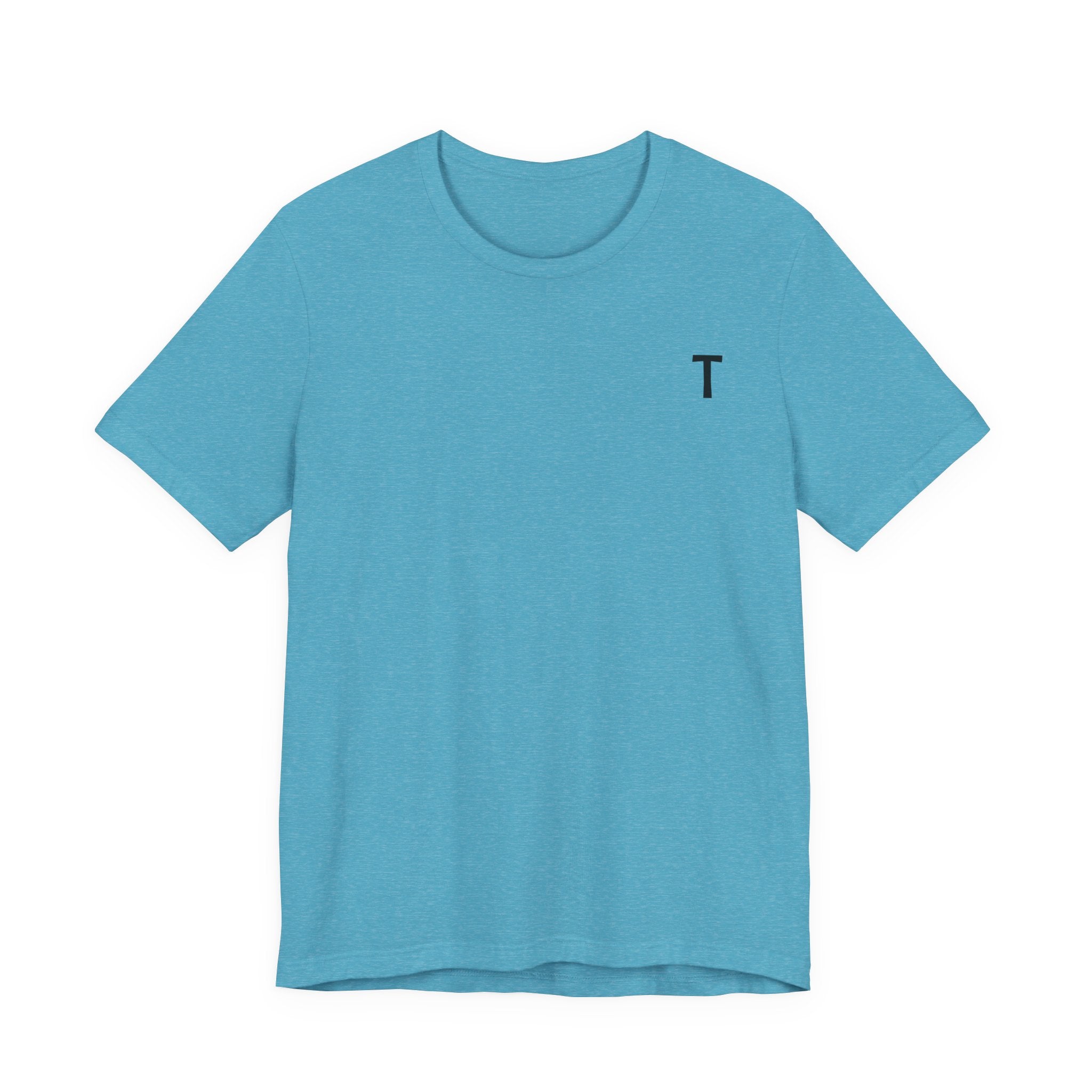Minimal 'T' Logo Tee — Blue Short Sleeve T-Shirt