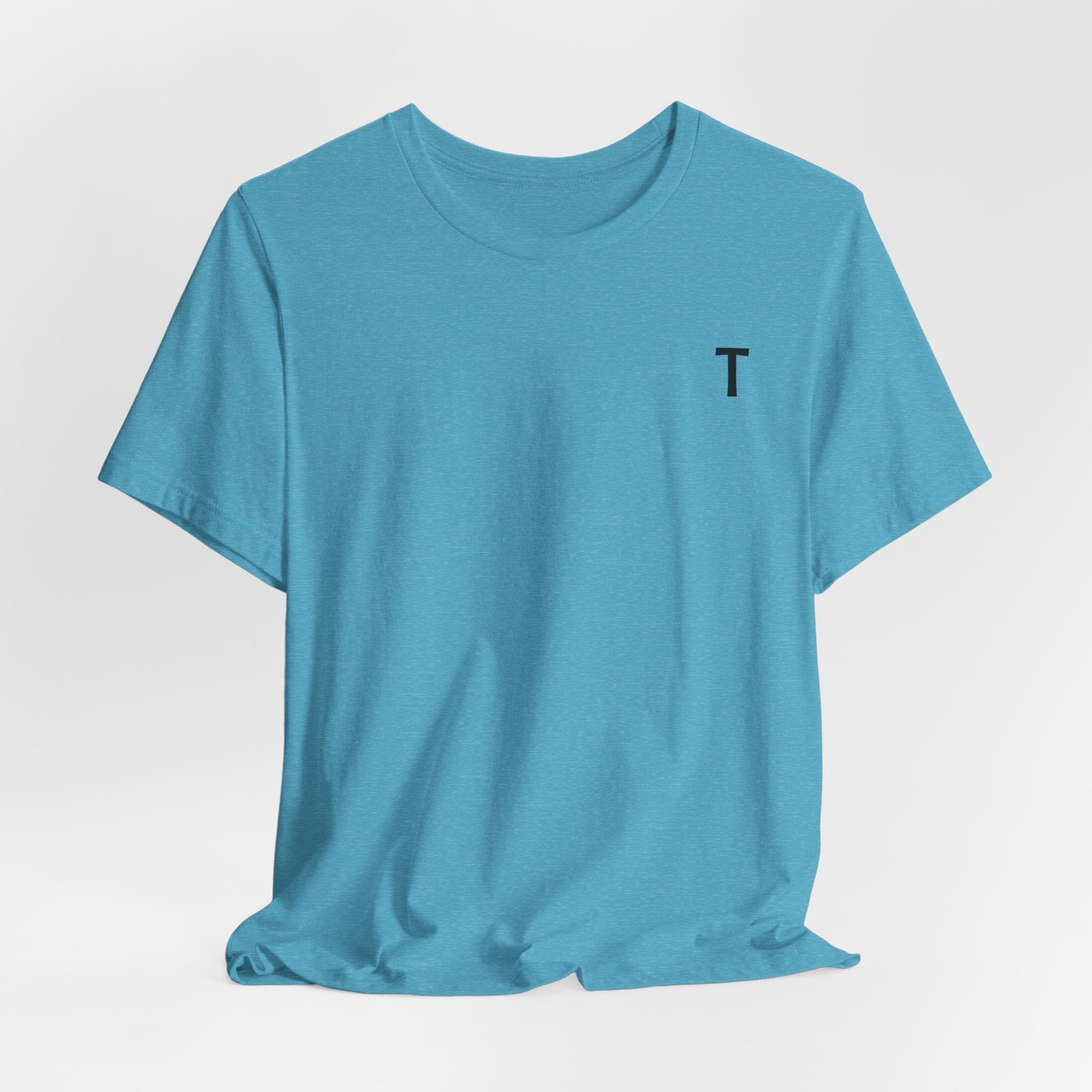 Minimal 'T' Logo Tee — Blue Short Sleeve T-Shirt